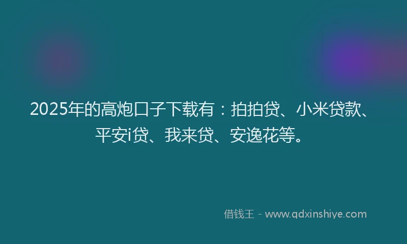 2025年的高炮口子下载有：拍拍贷、小米贷款、平安i贷、我来贷、安逸花等。