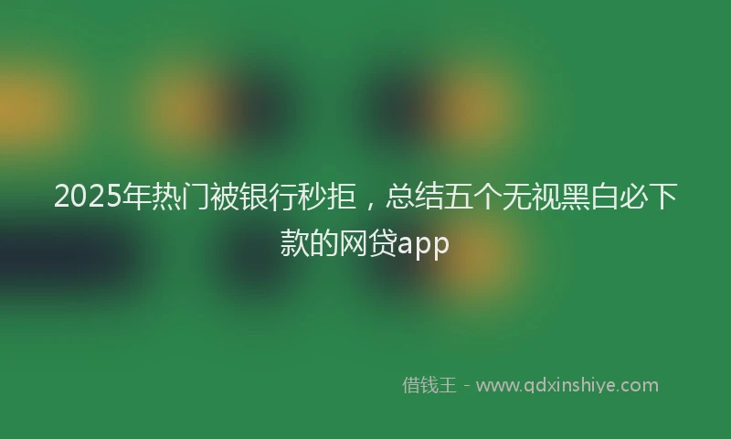 2025年热门被银行秒拒，总结五个无视黑白必下款的网贷app