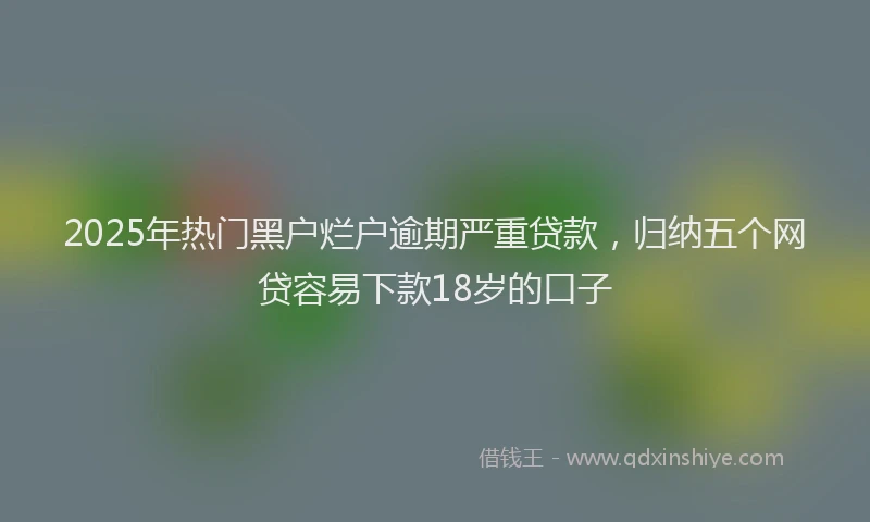 2025年热门黑户烂户逾期严重贷款，归纳五个网贷容易下款18岁的口子