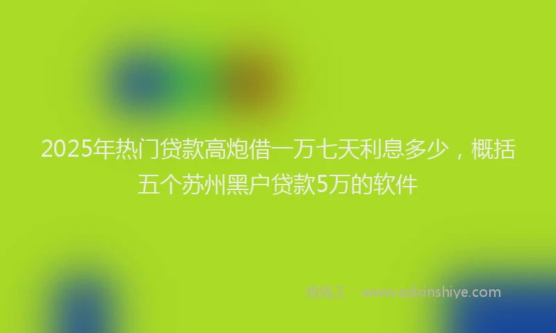 2025年热门贷款高炮借一万七天利息多少，概括五个苏州黑户贷款5万的软件