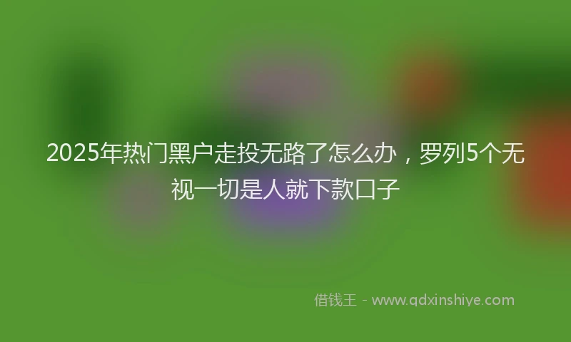 2025年热门黑户走投无路了怎么办，罗列5个无视一切是人就下款口子