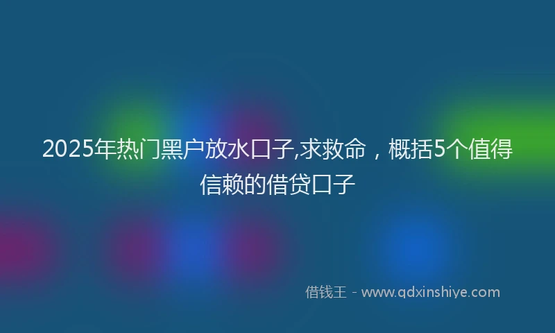 2025年热门黑户放水口子,求救命，概括5个值得信赖的借贷口子