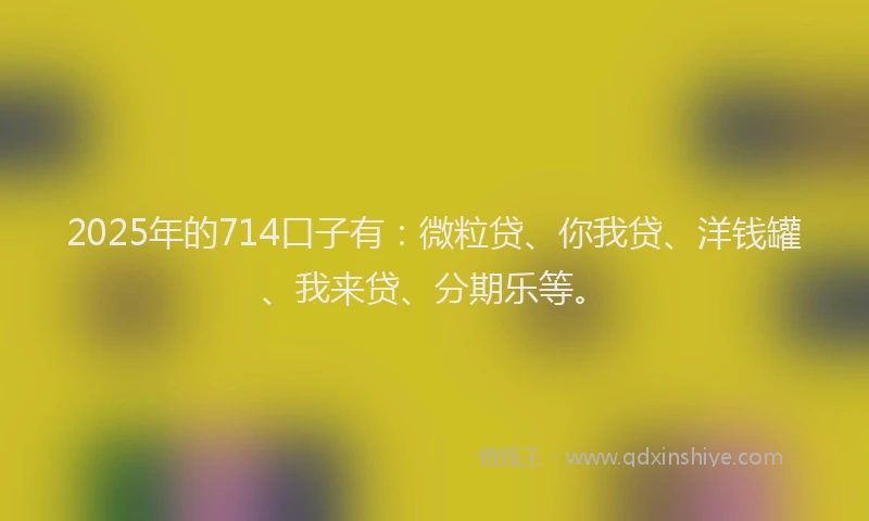 2025年的714口子有：微粒贷、你我贷、洋钱罐、我来贷、分期乐等。