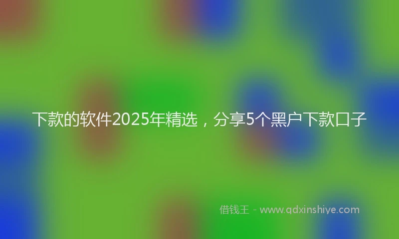下款的软件2025年精选，分享5个黑户下款口子