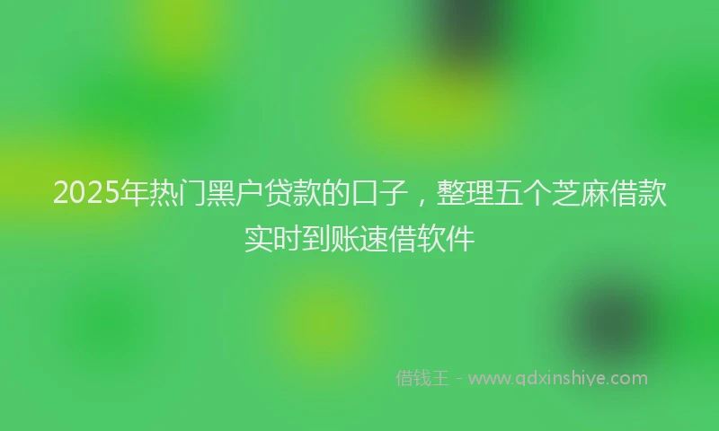 2025年热门黑户贷款的口子，整理五个芝麻借款实时到账速借软件