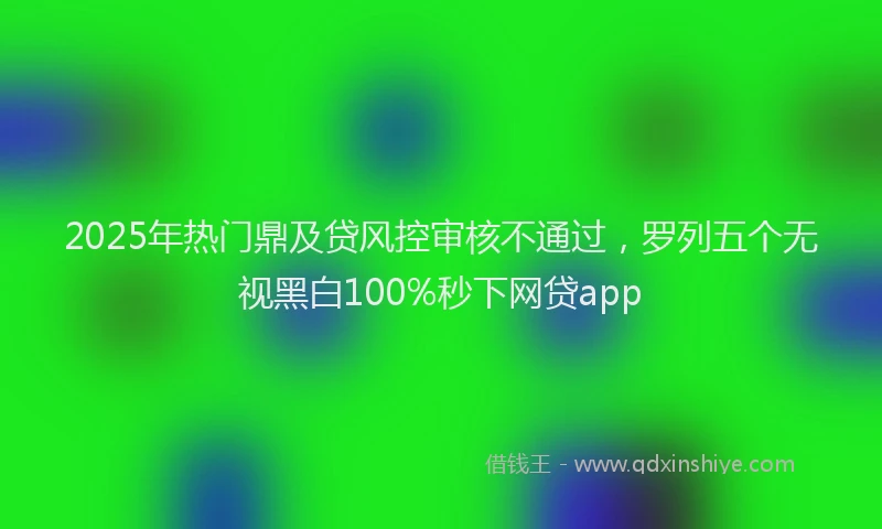 2025年热门鼎及贷风控审核不通过，罗列五个无视黑白100%秒下网贷app