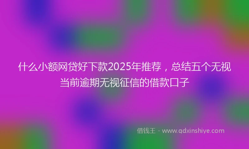 什么小额网贷好下款2025年推荐，总结五个无视当前逾期无视征信的借款口子