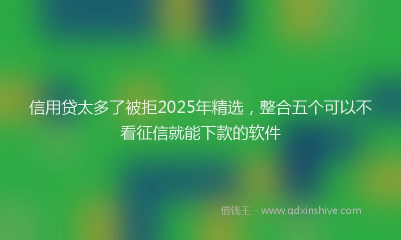信用贷太多了被拒2025年精选，整合五个可以不看征信就能下款的软件