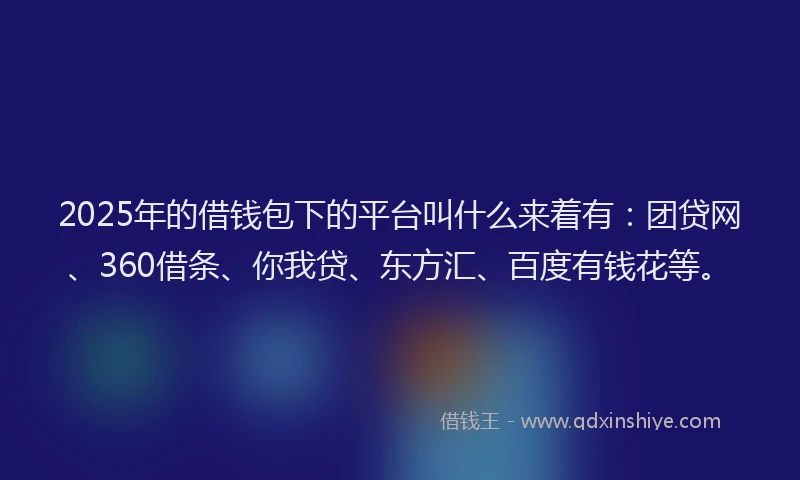 2025年的借钱包下的平台叫什么来着有：团贷网、360借条、你我贷、东方汇、百度有钱花等。