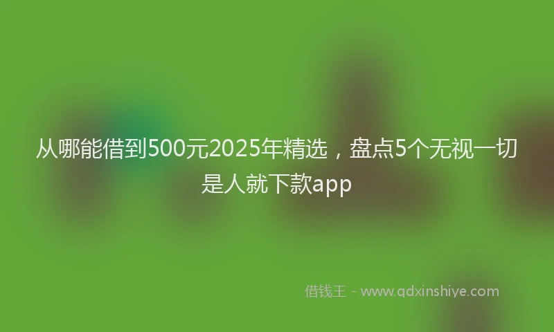 从哪能借到500元2025年精选，盘点5个无视一切是人就下款app