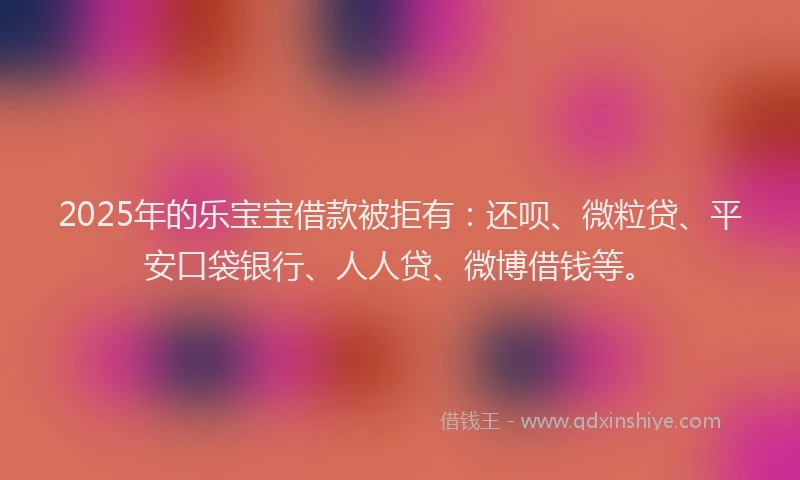 2025年的乐宝宝借款被拒有：还呗、微粒贷、平安口袋银行、人人贷、微博借钱等。
