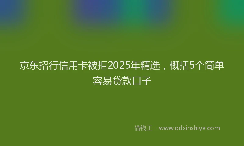 京东招行信用卡被拒2025年精选，概括5个简单容易贷款口子