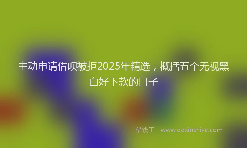 主动申请借呗被拒2025年精选，概括五个无视黑白好下款的口子