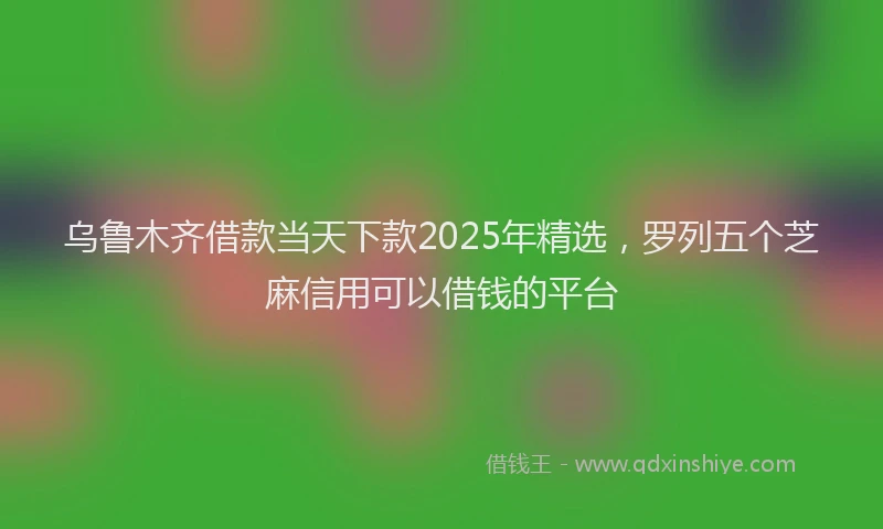 乌鲁木齐借款当天下款2025年精选，罗列五个芝麻信用可以借钱的平台
