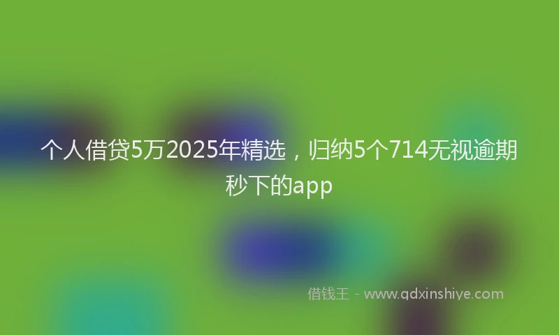 个人借贷5万2025年精选，归纳5个714无视逾期秒下的app