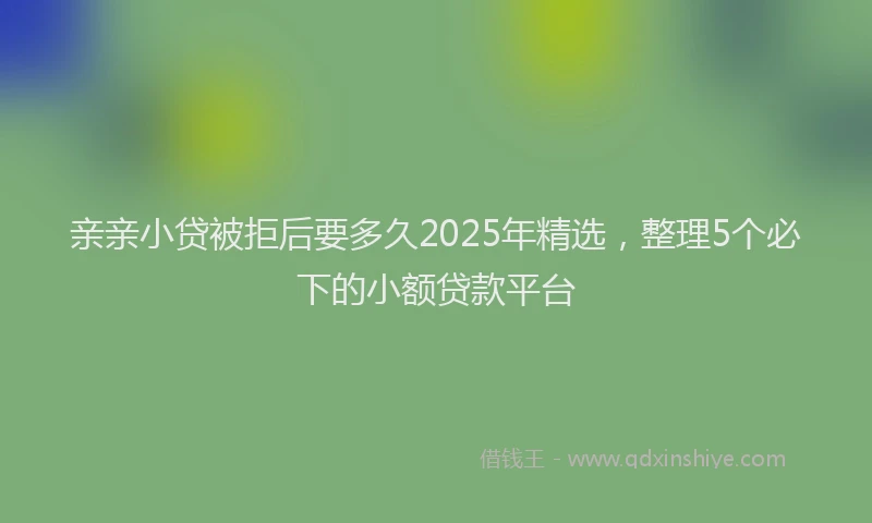 亲亲小贷被拒后要多久2025年精选，整理5个必下的小额贷款平台