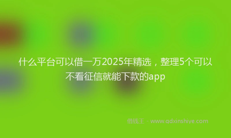 什么平台可以借一万2025年精选，整理5个可以不看征信就能下款的app