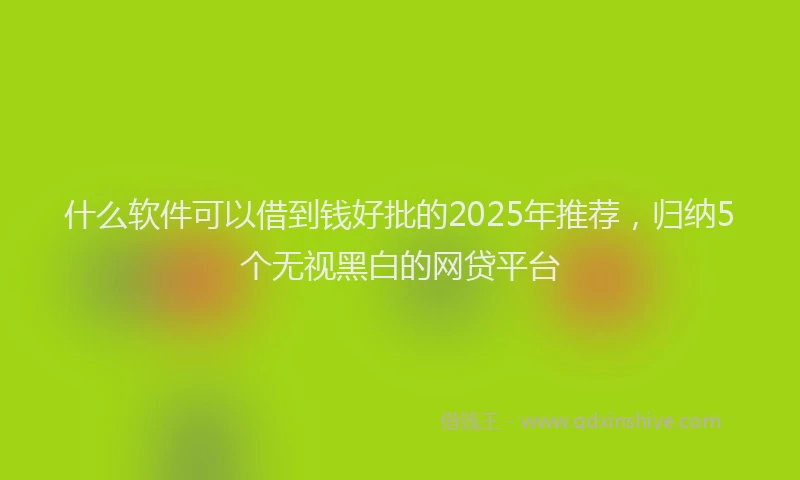 什么软件可以借到钱好批的2025年推荐，归纳5个无视黑白的网贷平台