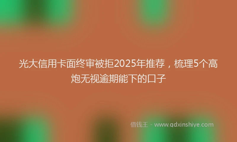 光大信用卡面终审被拒2025年推荐，梳理5个高炮无视逾期能下的口子