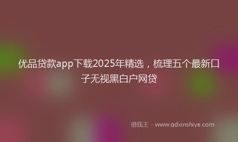 优品贷款app下载2025年精选，梳理五个最新口子无视黑白户网贷