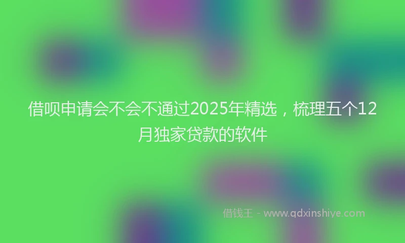 借呗申请会不会不通过2025年精选，梳理五个12月独家贷款的软件