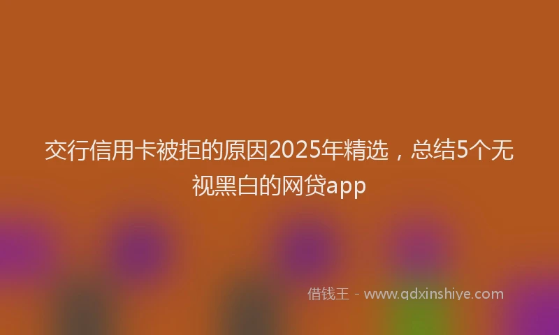 交行信用卡被拒的原因2025年精选，总结5个无视黑白的网贷app
