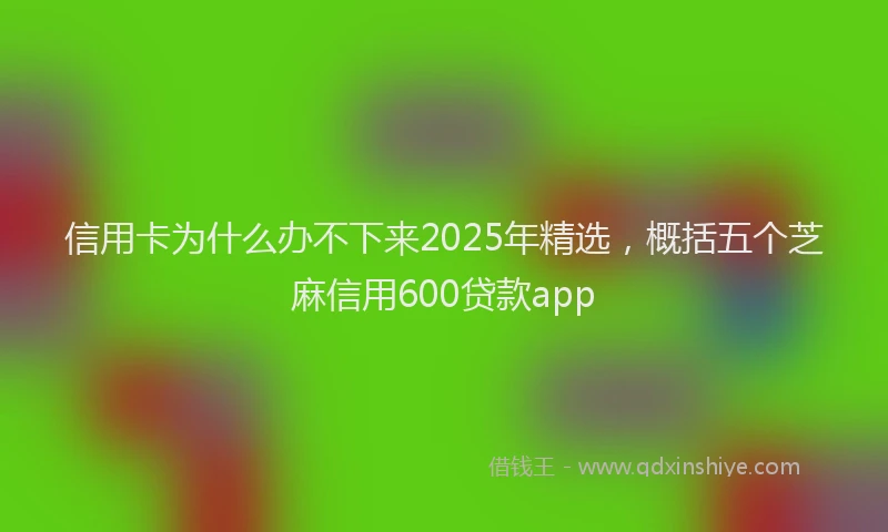 信用卡为什么办不下来2025年精选，概括五个芝麻信用600贷款app