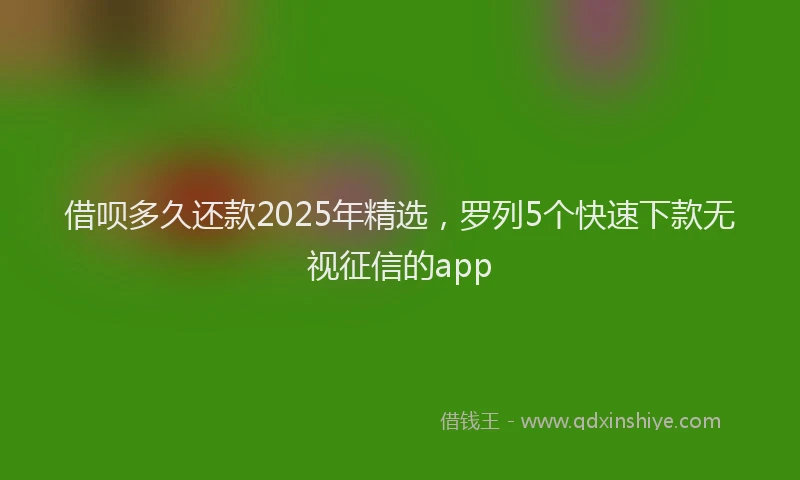 借呗多久还款2025年精选，罗列5个快速下款无视征信的app