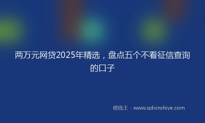 两万元网贷2025年精选，盘点五个不看征信查询的口子