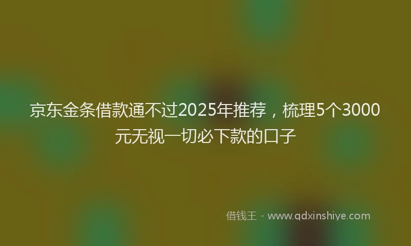 京东金条借款通不过2025年推荐，梳理5个3000元无视一切必下款的口子