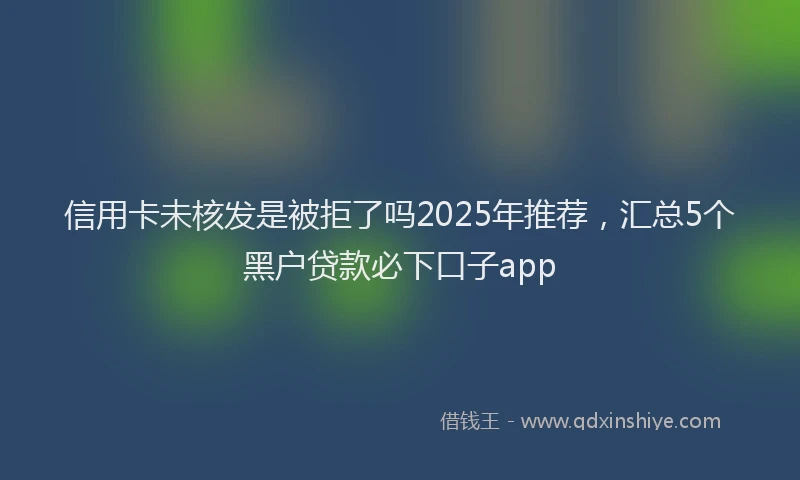 信用卡未核发是被拒了吗2025年推荐，汇总5个黑户贷款必下口子app