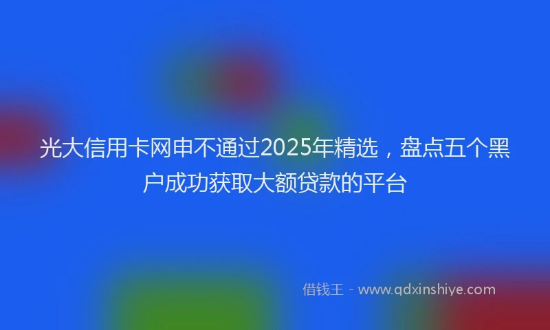光大信用卡网申不通过2025年精选，盘点五个黑户成功获取大额贷款的平台