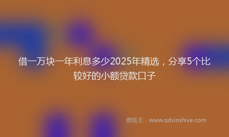 借一万块一年利息多少2025年精选，分享5个比较好的小额贷款口子