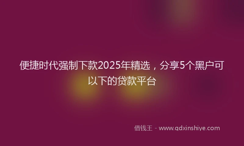 便捷时代强制下款2025年精选，分享5个黑户可以下的贷款平台