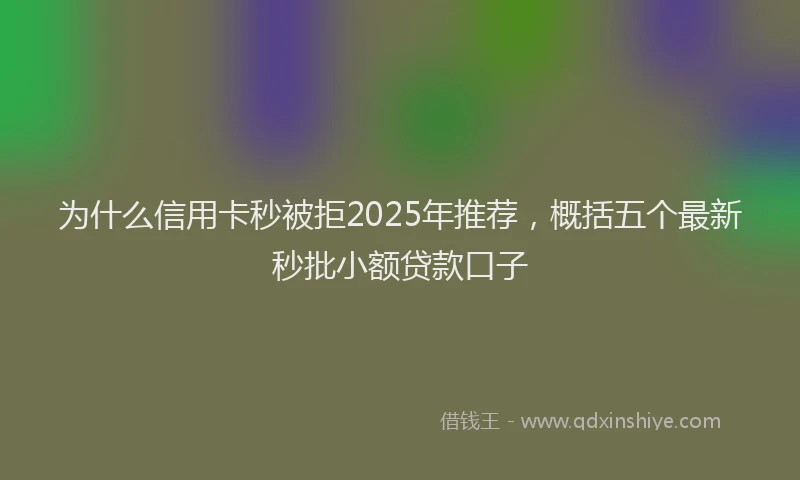 为什么信用卡秒被拒2025年推荐，概括五个最新秒批小额贷款口子