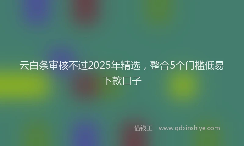 云白条审核不过2025年精选，整合5个门槛低易下款口子