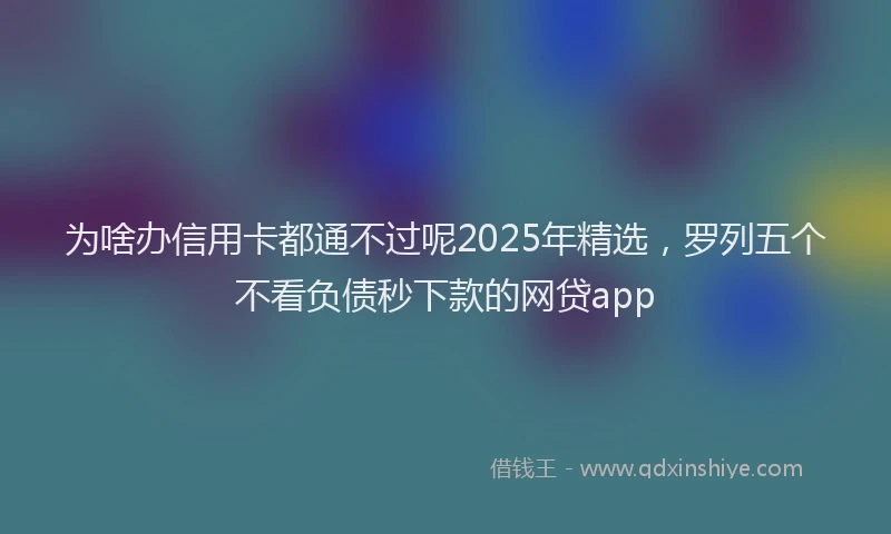 为啥办信用卡都通不过呢2025年精选，罗列五个不看负债秒下款的网贷app