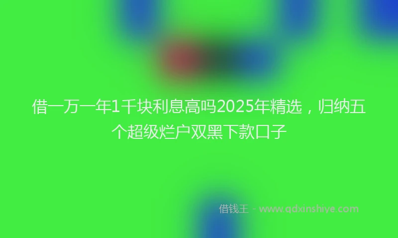 借一万一年1千块利息高吗2025年精选，归纳五个超级烂户双黑下款口子