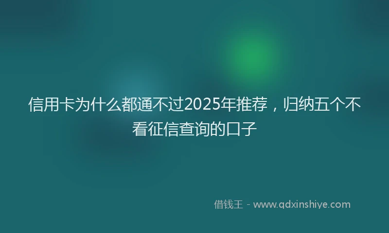 信用卡为什么都通不过2025年推荐，归纳五个不看征信查询的口子