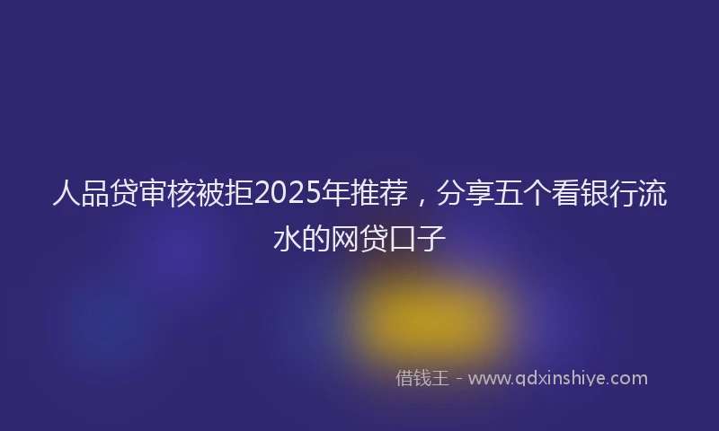人品贷审核被拒2025年推荐，分享五个看银行流水的网贷口子
