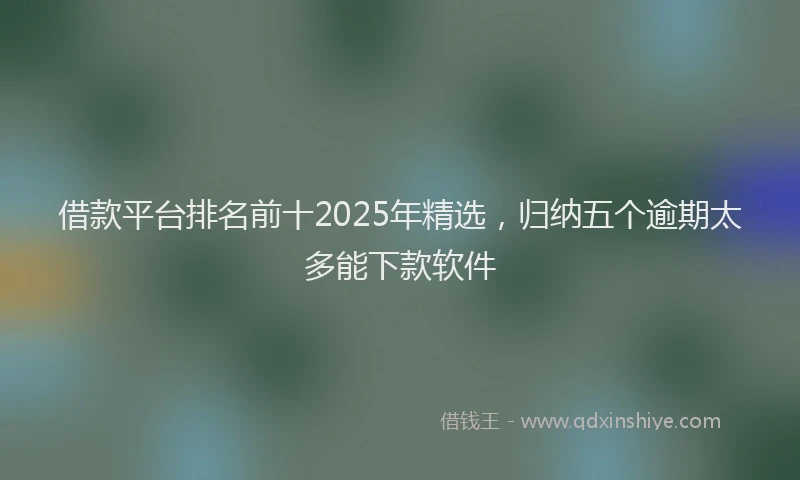 借款平台排名前十2025年精选，归纳五个逾期太多能下款软件