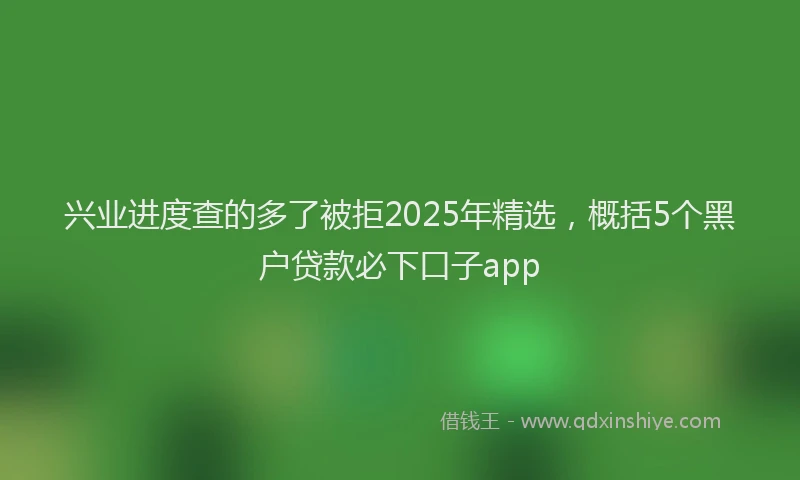 兴业进度查的多了被拒2025年精选，概括5个黑户贷款必下口子app