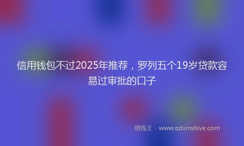 信用钱包不过2025年推荐，罗列五个19岁贷款容易过审批的口子