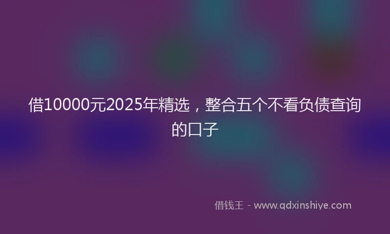 借10000元2025年精选，整合五个不看负债查询的口子