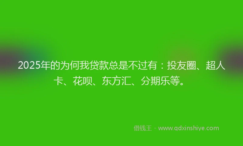 2025年的为何我贷款总是不过有：投友圈、超人卡、花呗、东方汇、分期乐等。