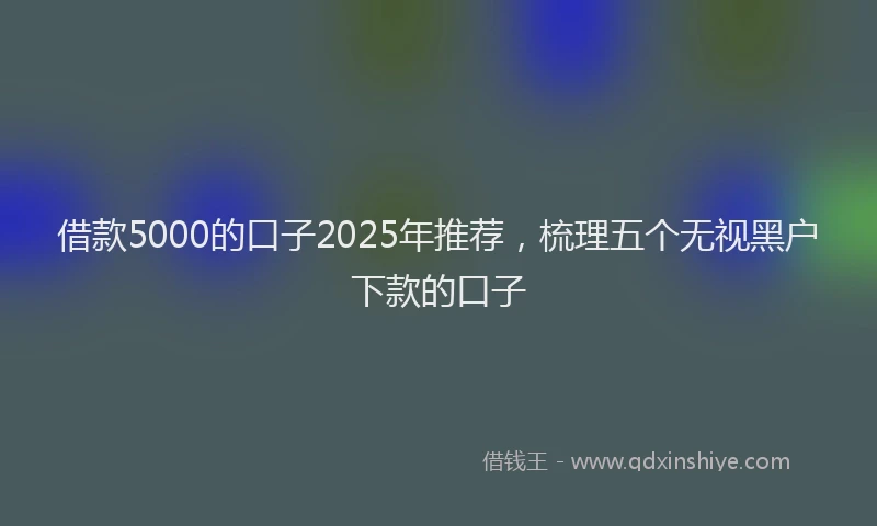借款5000的口子2025年推荐，梳理五个无视黑户下款的口子