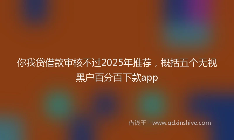 你我贷借款审核不过2025年推荐，概括五个无视黑户百分百下款app