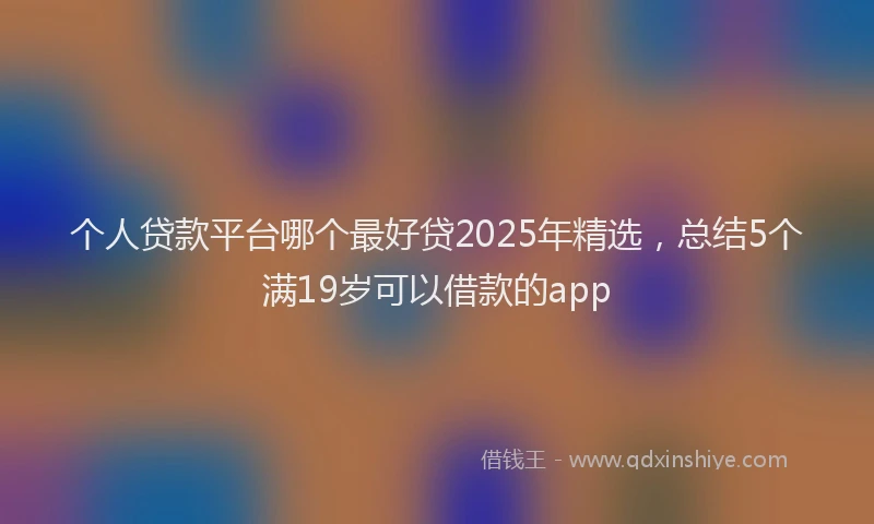 个人贷款平台哪个最好贷2025年精选，总结5个满19岁可以借款的app