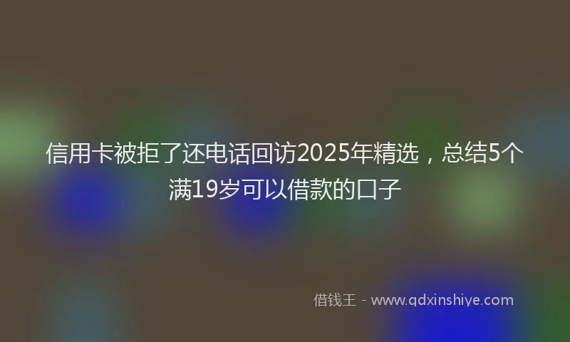 信用卡被拒了还电话回访2025年精选，总结5个满19岁可以借款的口子