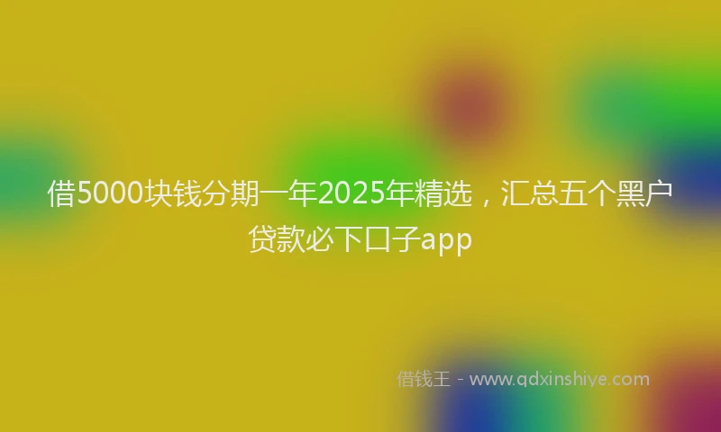 借5000块钱分期一年2025年精选，汇总五个黑户贷款必下口子app